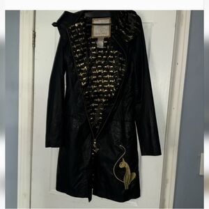 Baby Phat Black and Gold Trench Coat